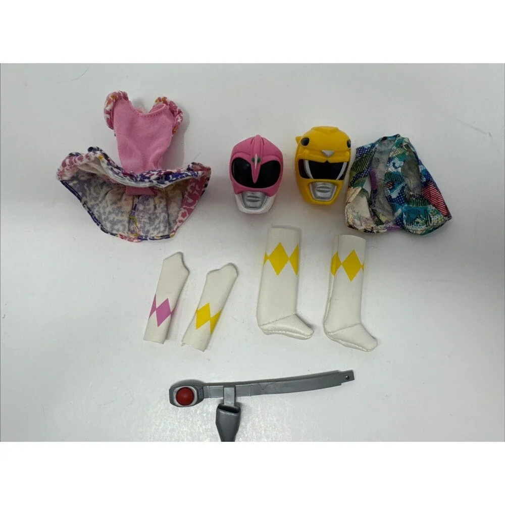 Pink Power Ranger Doll Kimberly & Trini Yellow Helmet 1994 Bandai Replacement
